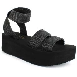 Deals ๐ XOXO Bill ๐ฉ Womens Woven Open Toe Flatform ๐ฉด Sandals ๐ฏ