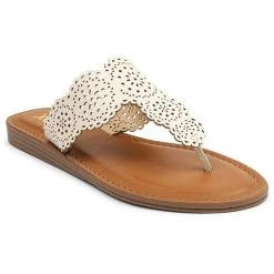 Discount ๐ XOXO Rally ๐ฉ Womens Laser Cut Cushioned Thong ๐ฉด Sandals ๐งจ