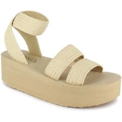 New 🧨 XOXO Bill 👩 Womens Woven Platform Flatform 🩴 Sandals 🔔