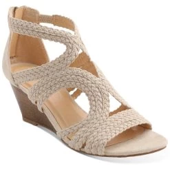 Promo ✔️ XOXO Sampson 👩 Womens Faux Suede Back Zipper Wedge 🩴 Sandals 🥰