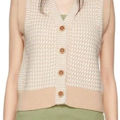 Best deal ⭐ Re/Done 50S Cardigan Vest In Light Beige - 👩 women 🧨