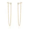 Outlet 🎉 Ariana Rabbani Bezel-Set Diamond Chain Earrings (3" drop) Yellow Gold - 👩 women ✔️