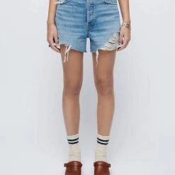Top 10 🌟 Re/Done 90S Low Slung Short in Aged Indigo Destroy - 👩 women 💯