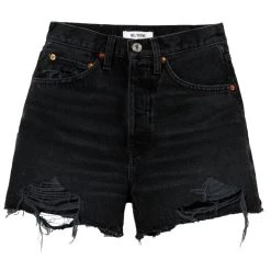 Coupon ⌛ RE/DONE 50s Black 3 High-Rise Cut-Off Short Jean - 👩 women 👍