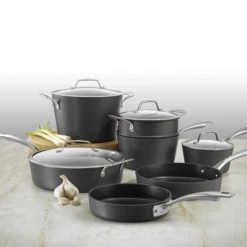 Cuisinart Sales Store 39 Wholesale 💯 Cuisinart Conical Induction Non-Stick Hard Anodized Cookware 11-Piece Set 👏